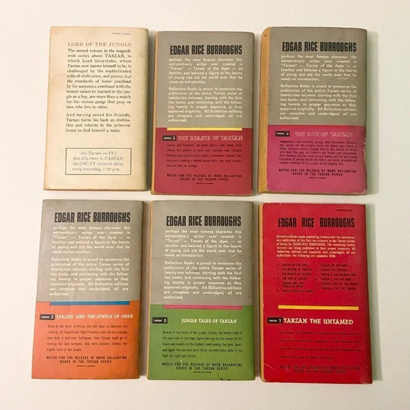 Vtg 60s Mix Lot of 20 Famous Tarzan Series Edgar Rice Burroughs Ballantine Books - Picture 3 of 16